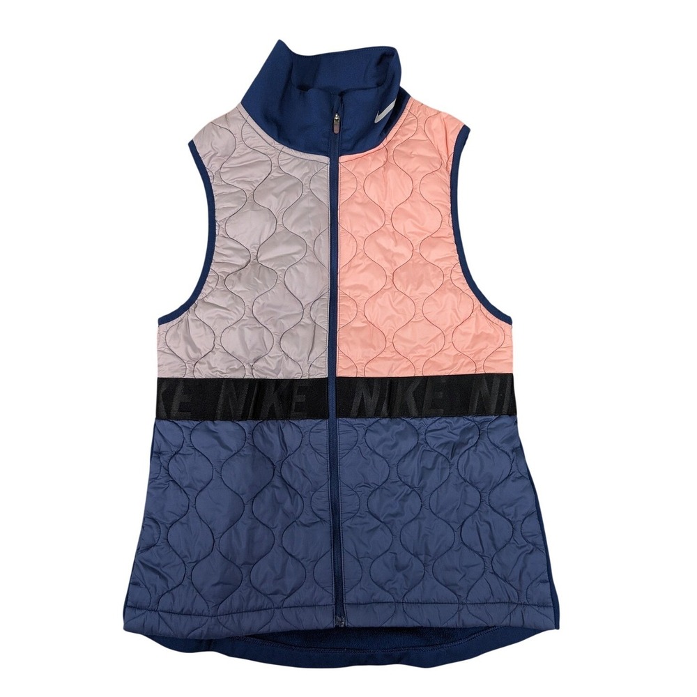 Nike AeroLayer Running Vest Womens XS Pink Blue Colorblock Insulated BV3869-697